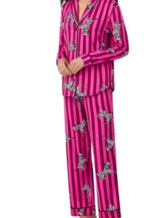 Room Service Other - Room Service Women's Pink Striped Zebra Print Pajama Set